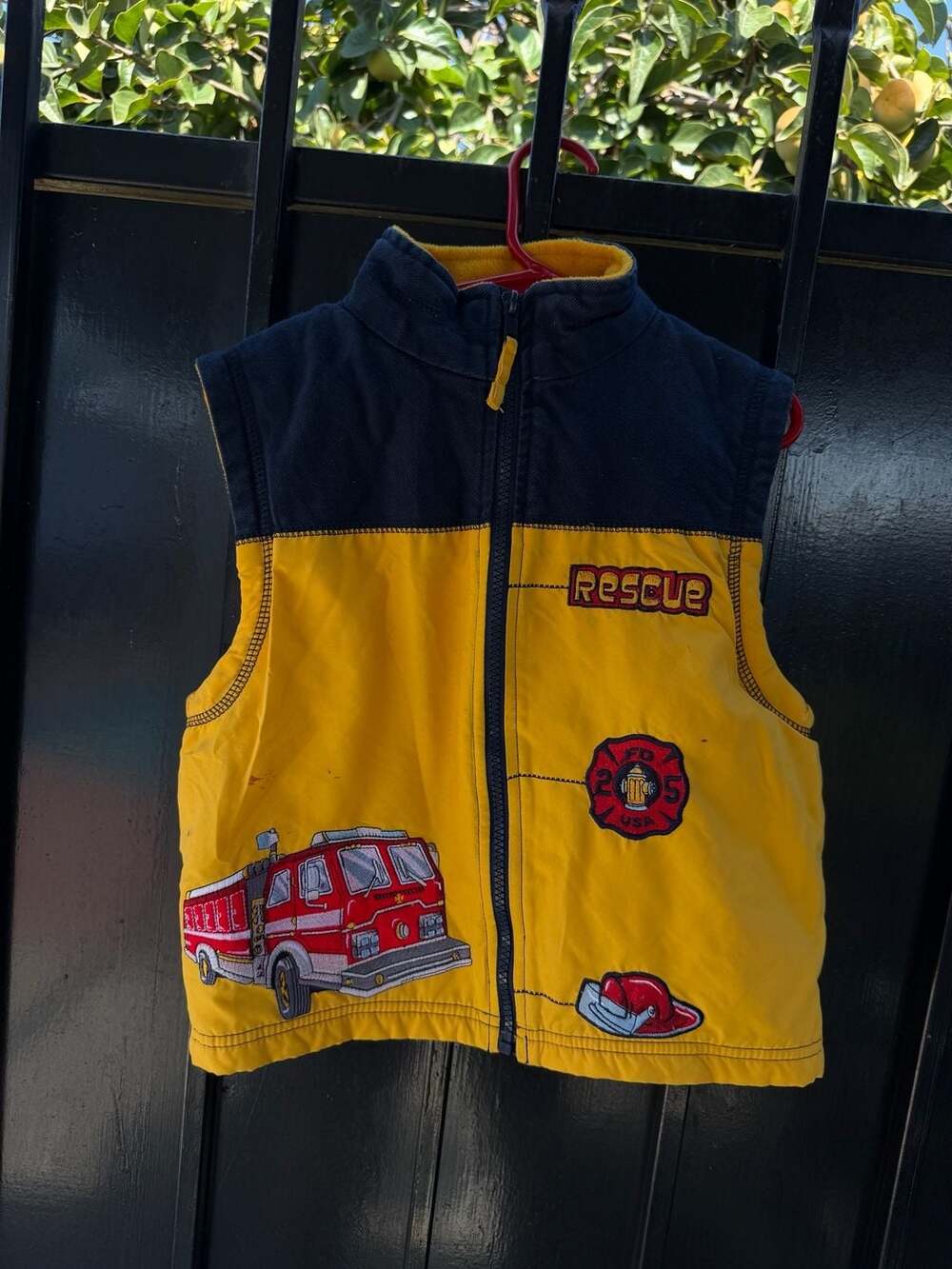 Vtg Khq Sportswear Firefighter Vest Size 7 Yellow Fire Truck Rescue